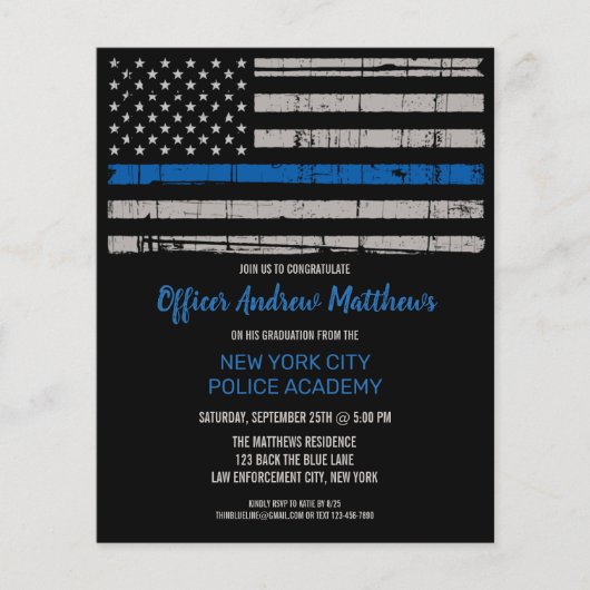 Thin Blue Line Police Academy Afstuderen (Voorkant)