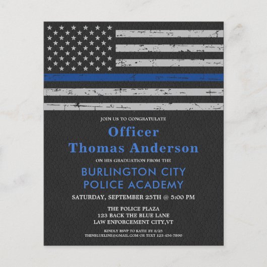 Thin Blue Line Police Academy Afstuderen Budget (Voorkant)