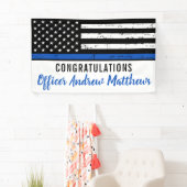 Thin Blue Line Police Afstuderen Enforcement Spandoek (Insitu)