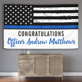 Thin Blue Line Police Afstuderen Enforcement Spandoek