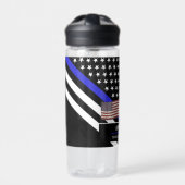 Thin Blue Line, Police, American Flag, Custom Waterfles (Voorkant)