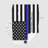 Thin Blue Line & Police, Amerikaanse vlag/Monogram Golfhanddoek (Insitu)
