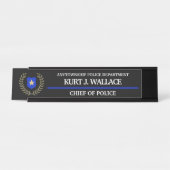 Thin Blue Line Police Badge Bureau Naambordje (Voorkant)