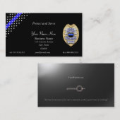 Thin Blue Line Police Badge en Handcuff Key Visitekaartje (Voorkant / Achterkant)