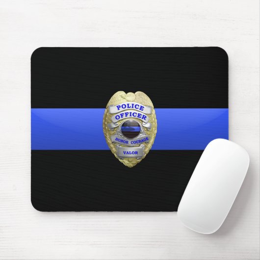 Thin Blue Line Police Badge Muismat (Met muis)