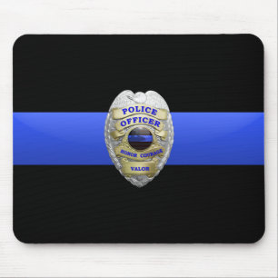 Thin Blue Line Police Badge Muismat