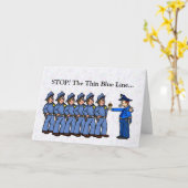 Thin Blue Line Police Birthday Card Kaart (Gele Bloem)