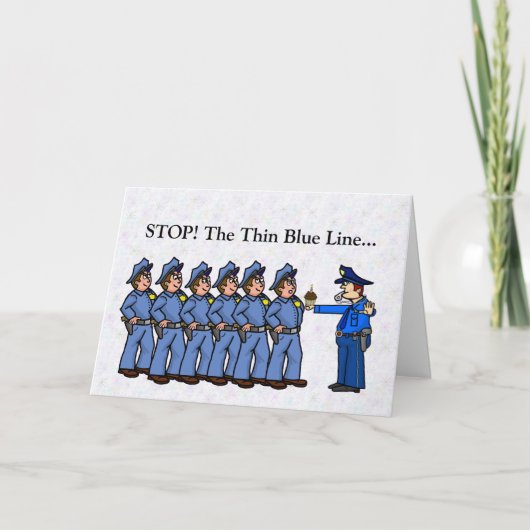 Thin Blue Line Police Birthday Card Kaart (Voorkant)