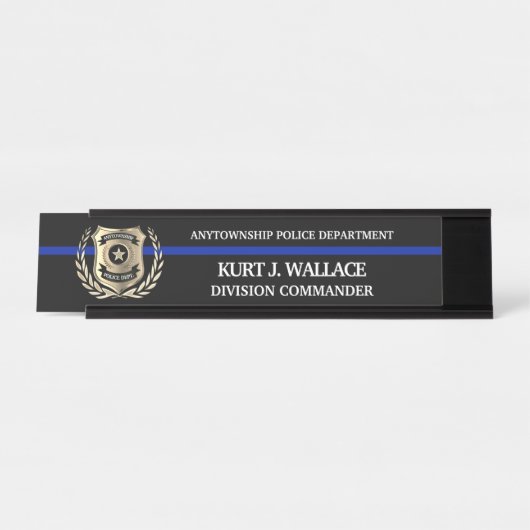 Thin Blue Line Police Bureau Naambordje (Voorkant)