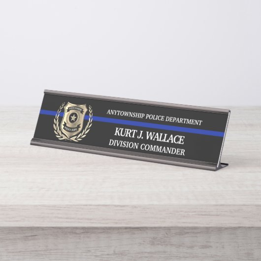 Thin Blue Line Police Bureau Naambordje (Voorkant)