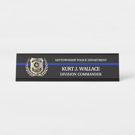 Thin Blue Line Police Bureau Naambordje (Voorkant)