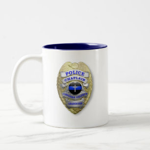 Thin Blue Line Police Chaplain Badge Tweekleurige Koffiemok