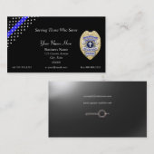 Thin Blue Line Police Chaplain Badge Visitekaartje (Voorkant / Achterkant)