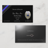 Thin Blue Line Police Chaplain Badge Visitekaartje (Voorkant / Achterkant)