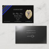 Thin Blue Line Police Chaplain Badge Visitekaartje (Voorkant / Achterkant)