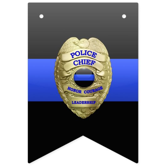 Thin Blue Line Police Chief Badge Flag Banner (Tweede vlag)