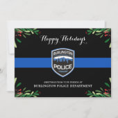 Thin Blue Line Police Department - Kerstmis Feestdagenkaart (Voorkant)