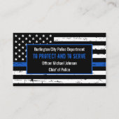 Thin Blue Line Police Department Law Enforcement Visitekaartje (Voorkant)