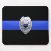 Thin Blue Line Police Dispatcher Badge Muismat (Voorkant)
