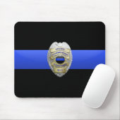 Thin Blue Line Police Dispatcher Badge Muismat (Met muis)