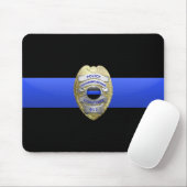 Thin Blue Line Police Dispatcher Badge Muismat (Met muis)