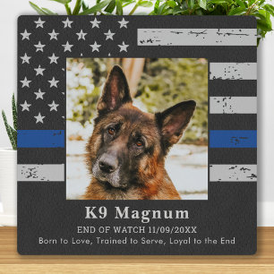 Thin Blue Line - Police Dog Foto EOW - Agent K9 Fotoplaat