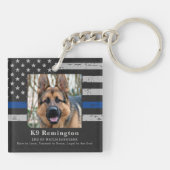 Thin Blue Line Police Dog Memorial Sleutelhanger (Achterkant)