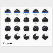 Thin Blue Line Police Enforcement Hartelijk dank Ronde Sticker (Vel)