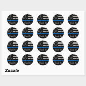 Thin Blue Line Police Enforcement Hartelijk dank Ronde Sticker (Vel)