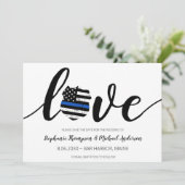 Thin Blue Line Police Enforcement Weduwen Save Save The Date (Staand voorkant)