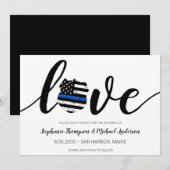Thin Blue Line Police Enforcement Weduwen Save The Date (Voorkant / Achterkant)