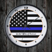 Thin Blue Line Police Flag & American Flag / Veren Ronde Klok