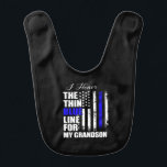 Thin Blue Line Police Flag Back Baby Slabbetje<br><div class="desc">Thin Blue Line Police Flag Back</div>