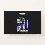 Thin Blue Line Police Flag Back Badge<br><div class="desc">Thin Blue Line Police Flag Back</div>