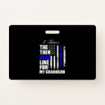Thin Blue Line Police Flag Back Badge<br><div class="desc">Thin Blue Line Police Flag Back</div>