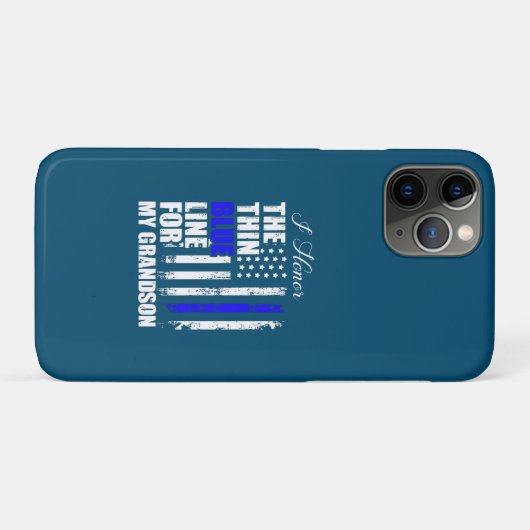 Thin Blue Line Police Flag Back Case-Mate iPhone Case (Achterkant (horizontaal))