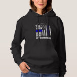 Thin Blue Line Police Flag Back Hoodie<br><div class="desc">Thin Blue Line Police Flag Back</div>