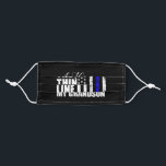 Thin Blue Line Police Flag Back Stoffen Mondkapje<br><div class="desc">Thin Blue Line Police Flag Back</div>