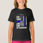 Thin Blue Line Police Flag Back T-shirt<br><div class="desc">Thin Blue Line Police Flag Back</div>