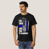 Thin Blue Line Police Flag Back T-shirt (Voorkant volledig)