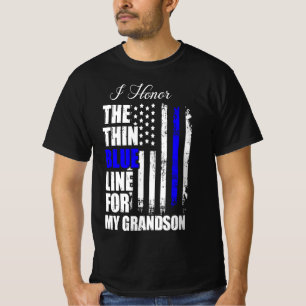 Thin Blue Line Police Flag Back T-shirt