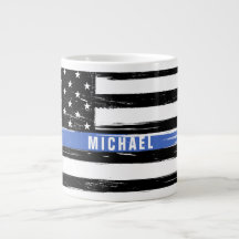 Thin Blue Line Police Flag Grunge Personaliseerd