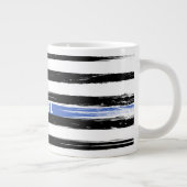 Thin Blue Line Police Flag Grunge Personaliseerd Grote Koffiekop (Rechts)