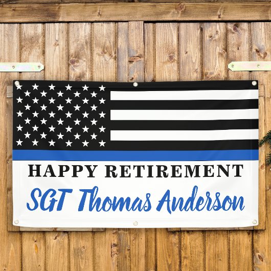 Thin Blue Line Police Happy Retirement Party Spandoek