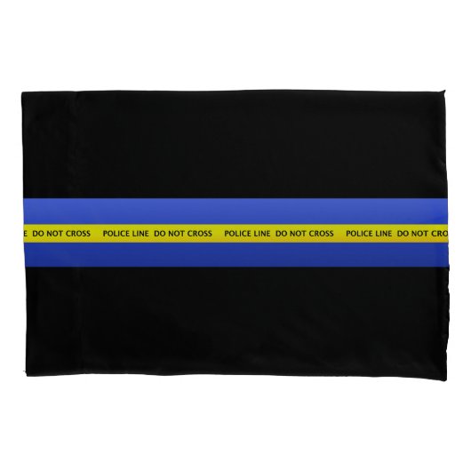 Thin Blue Line Police Line Crime Scene Tape Pillow Kussensloop (Voorkant)