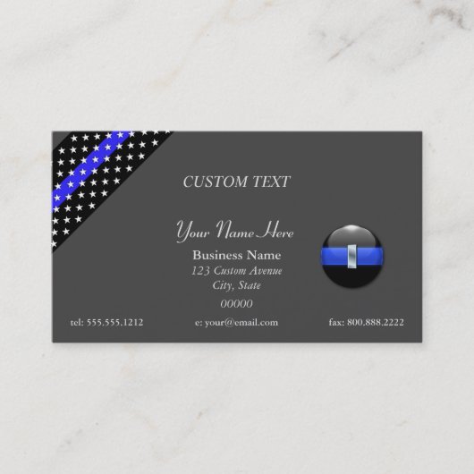 Thin Blue Line Police Luitenant Visitekaartje (Voorkant)