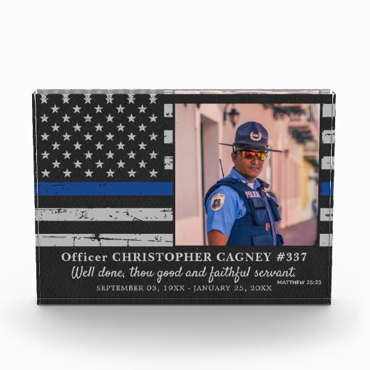 Thin Blue Line Police Memorial Fotoblokken (Voorkant)