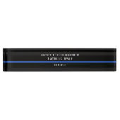 Thin Blue Line Police Moderne Monogram Naambordje (Voorkant)