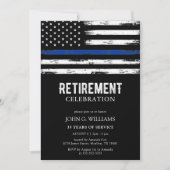 Thin Blue Line Police Officer Cop Retirement Kaart (Voorkant)