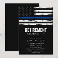 Thin Blue Line Police Officer Cop Retirement